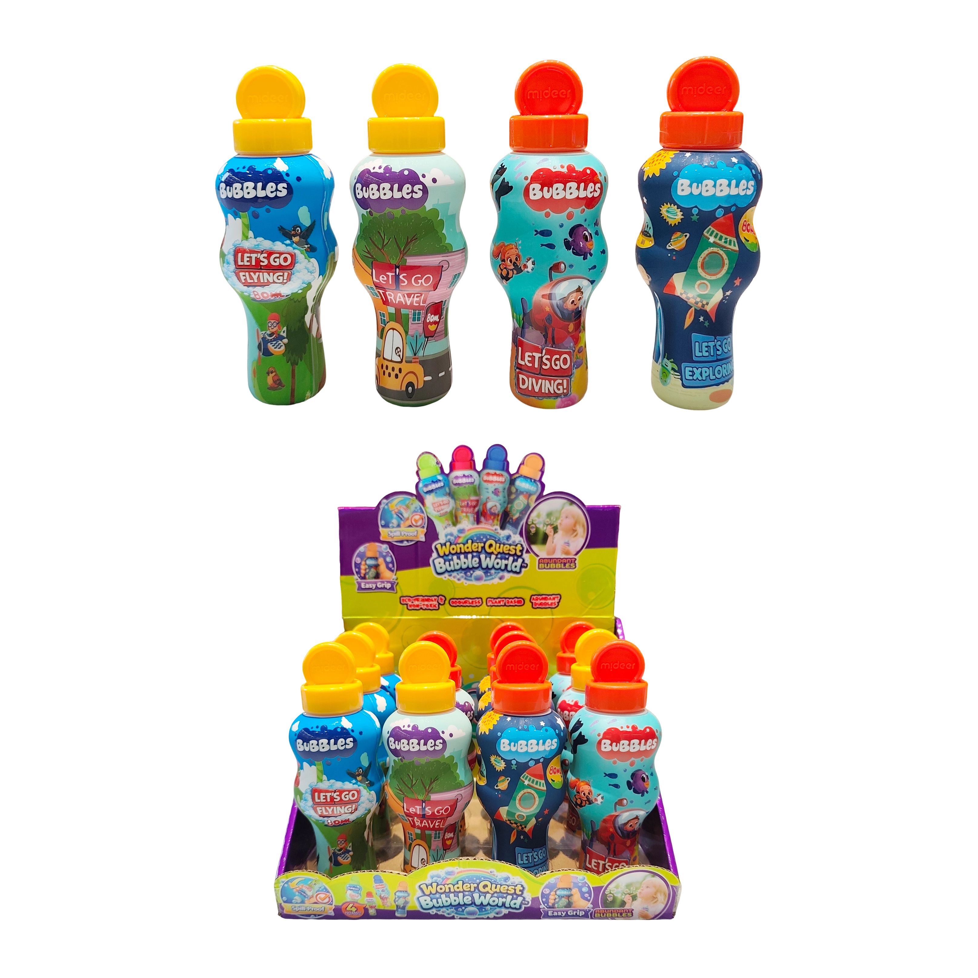 Jouets de plage d'été personnalisés, anti-déversement, exploration merveilleuse du monde des bulles, baignoire à bulles de 80 ml, jeu de bulles amusant en plastique pour garçons et filles 1