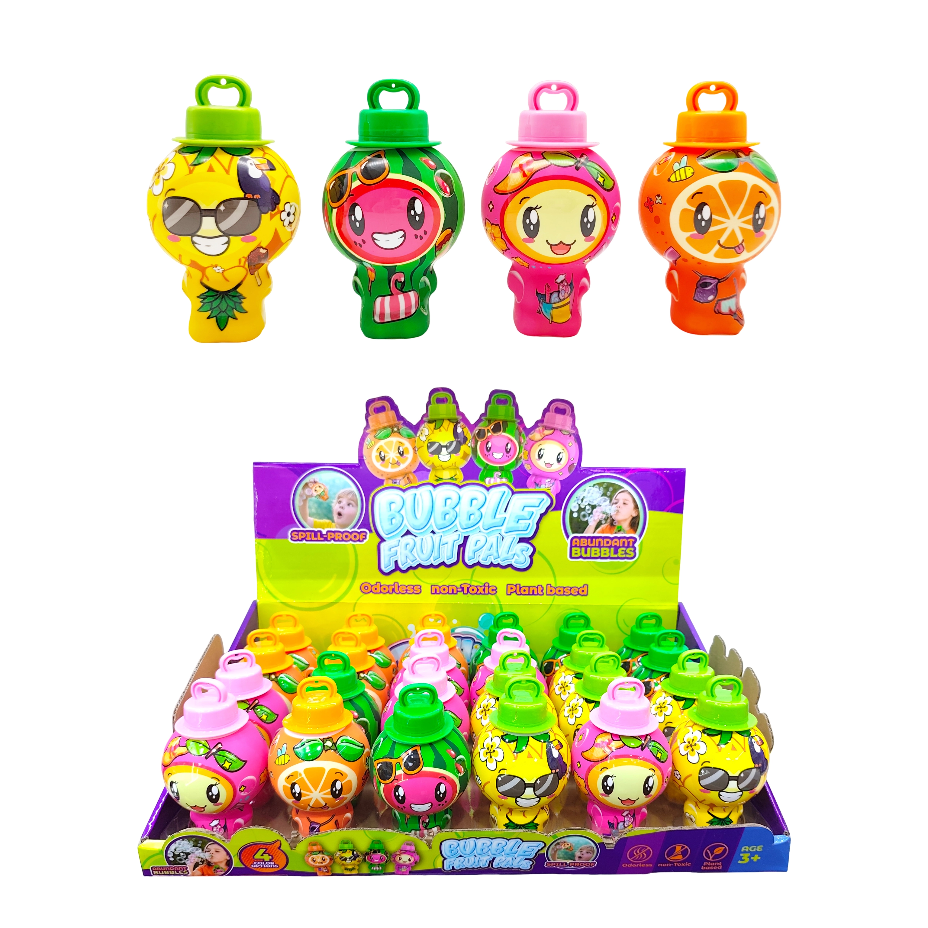 Customized Summer Beach Toys Spill-proof Fruit Pals 50ml Fun Plastic Bubble Game For Boys And Girls 1