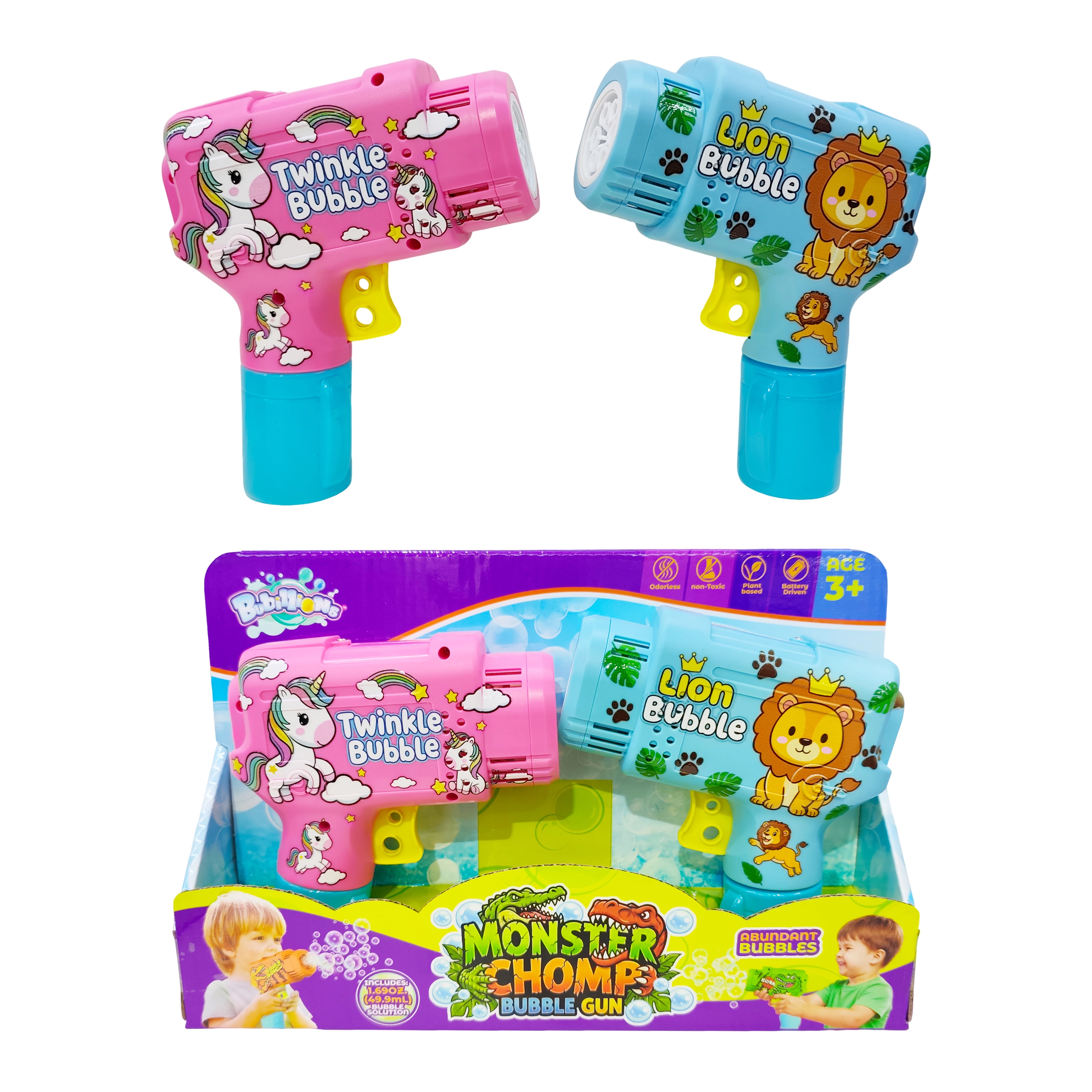 Summer Outdoor Automatic Electric UV Printing Little Horse Bubble Gun With 30ml Bubble Solution Mini Electronic Pocket Bubble Blaster Toy for Kids 1