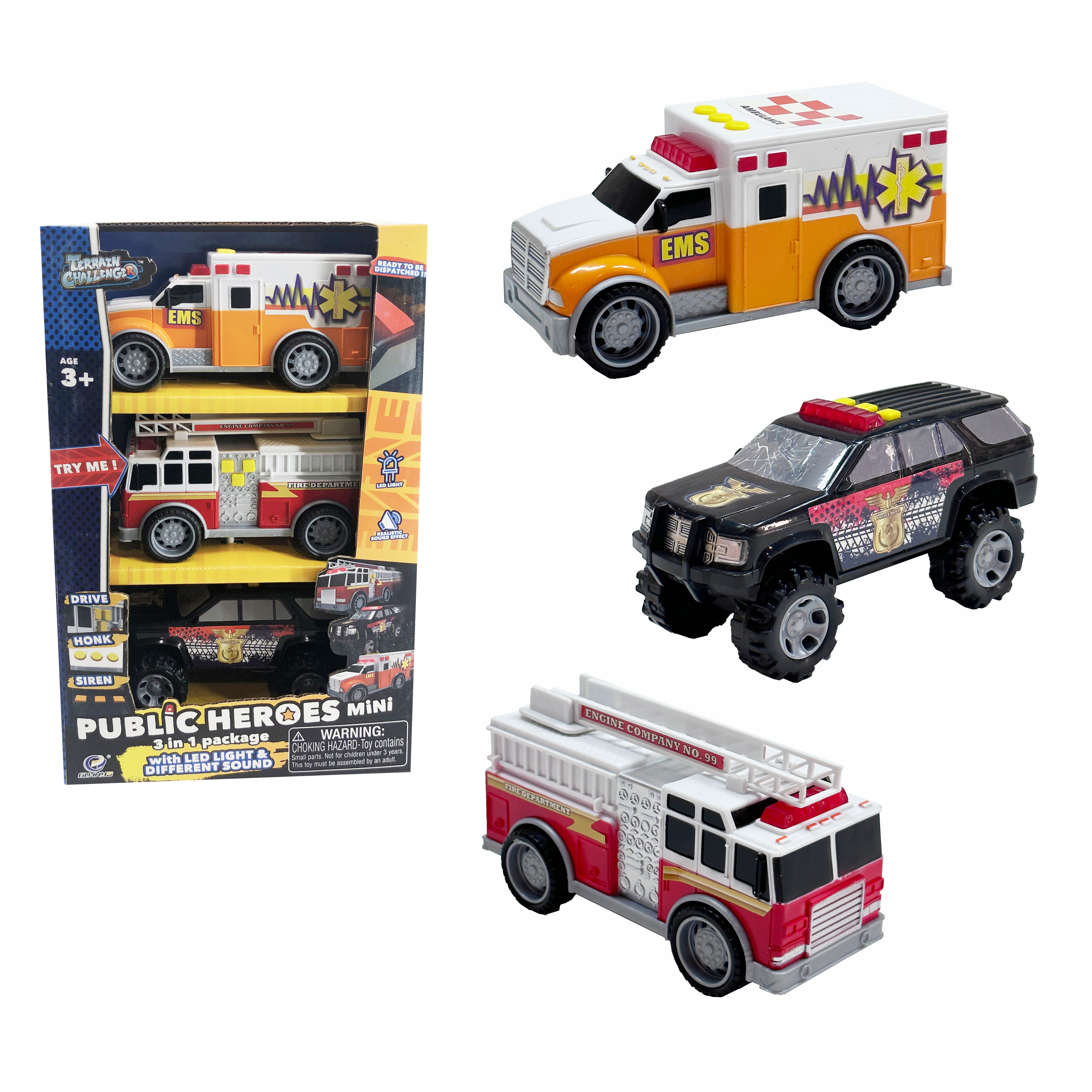 Venta directa de fábrica, vehículo de ambulancia, camión de bomberos, coche de policía, surtido de luz y sonido, conocimientos de aprendizaje, juguetes de plástico para niños 1