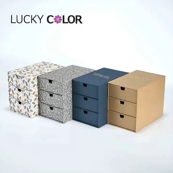 China Wholesale Custom Office Desktop Multi-Layer File A4 Paper Folder Kraft Paper Storage Drawer Box 1
