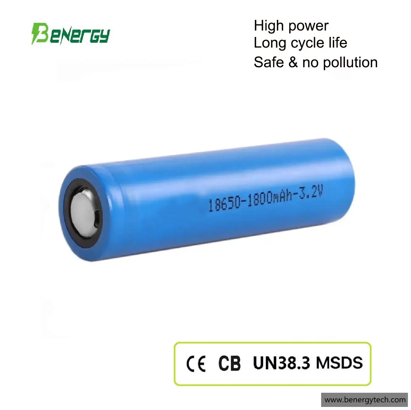 Rechargeable Lifepo4 Cell 3.2V 1800mAH Cylindrical Cells 18650 1