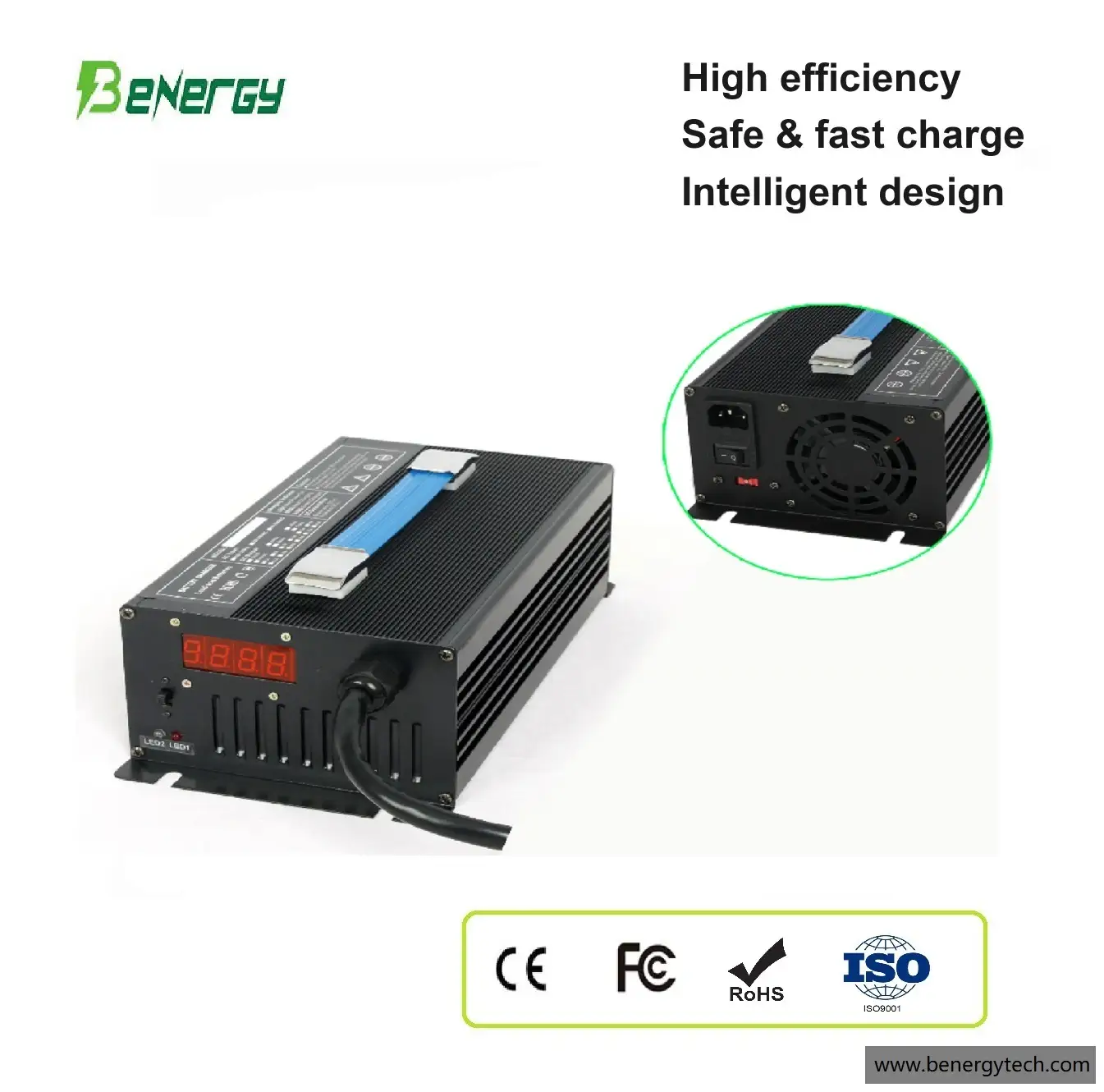 Carregador de bateria 12V 40A 14,6V 40A Lifepo4 para RV, barco, ferramentas solares e elétricas 1