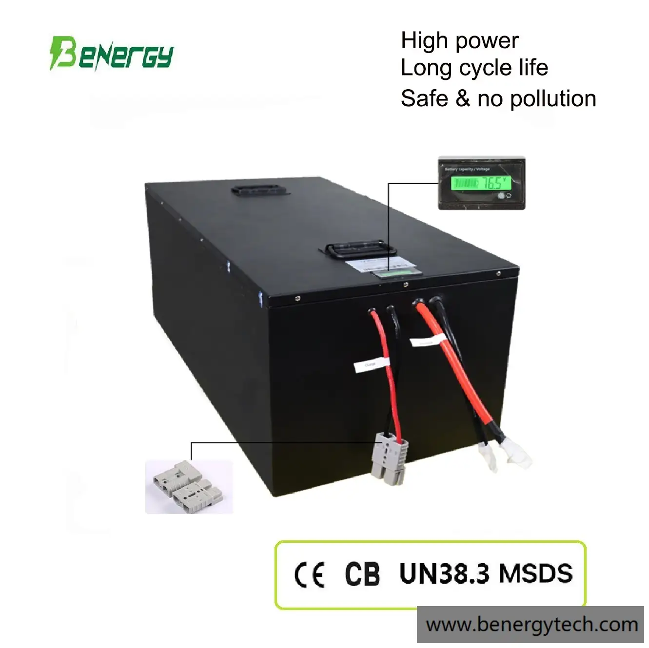 Batterie LiFePO4 48 V 100 Ah à décharge profonde | Conçue pour les voiturettes de golf, les bateaux et les tricycles électriques | Durée de vie prolongée 1