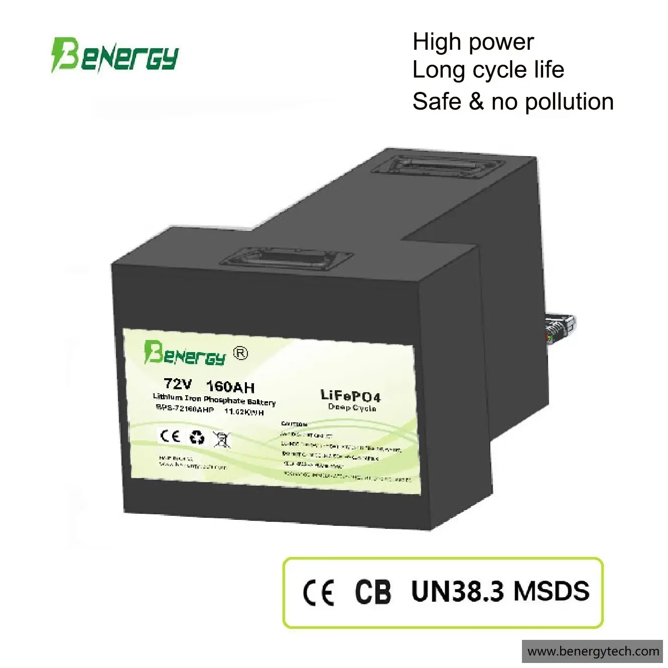 Bateria LiFePO4 em formato T de 72V 160Ah | Para AGV, caminhão elétrico, motocicleta e triciclo 1