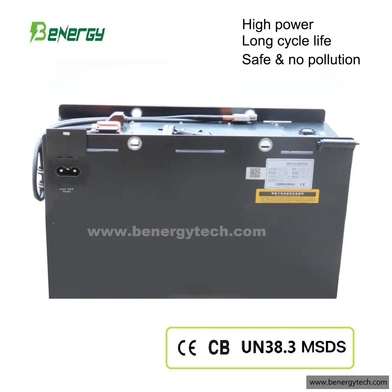 Литий-железо-фосфатный аккумулятор Benergy 48 В 280 Ач для вилочного погрузчика Toyota 8FBE10 – литиевая замена свинцово-кислотным аккумуляторам, встроенная система управления батареей (BMS), более 6000 циклов зарядки/разрядки. 1