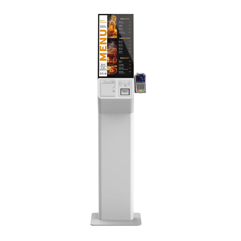 21.5 Inch Vertical Touch Screen Self Order Kiosk Restaurant Kiosk System 1
