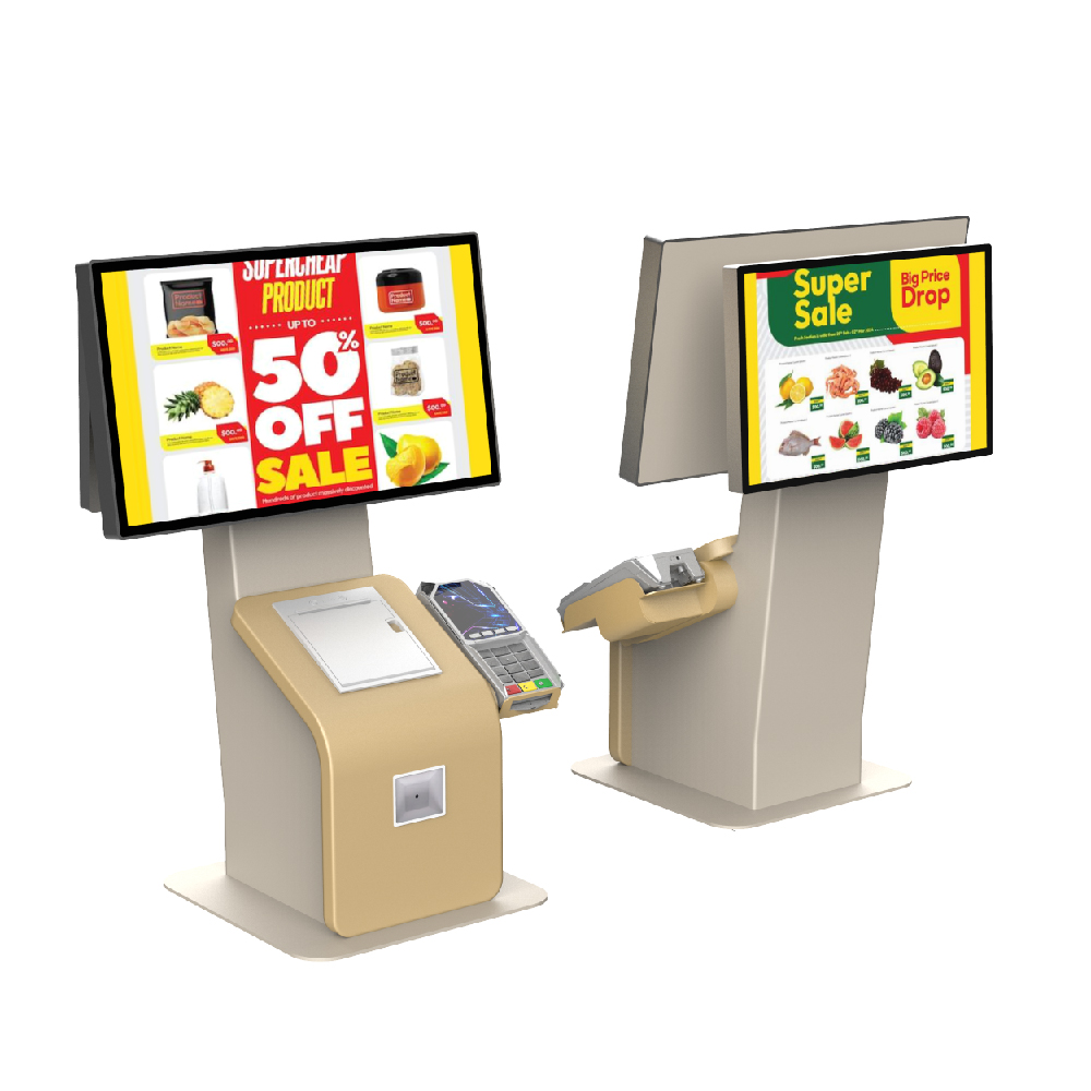Dual-Screen Self Checkout Kiosk Desktop Self Service Checkout Machine 4