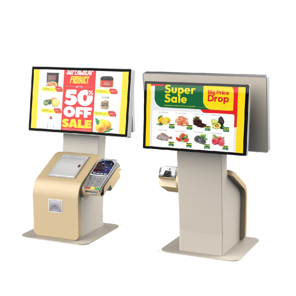 Dual-Screen Self Checkout Kiosk Desktop Self Service Checkout Machine 6