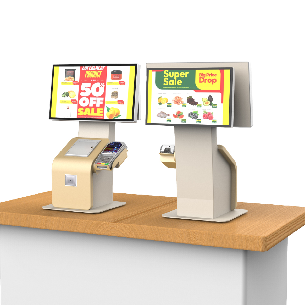 Dual-Screen Self Checkout Kiosk Desktop Self Service Checkout Machine 3