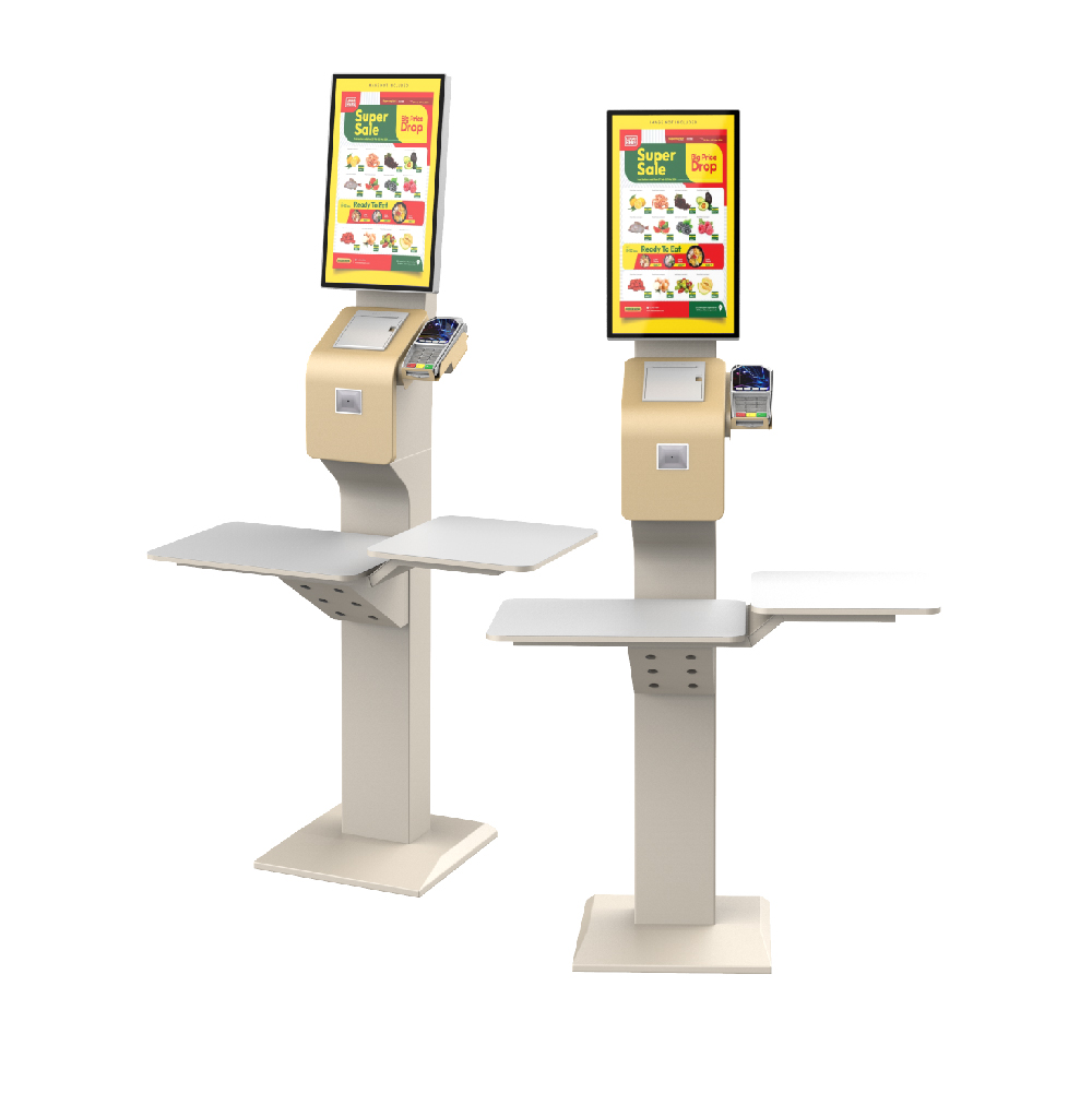 Ergonomischer Winkel einstellbar 21,5 vertikaler Supermarkt Selbstbedienungs-Checkout-Maschine 4