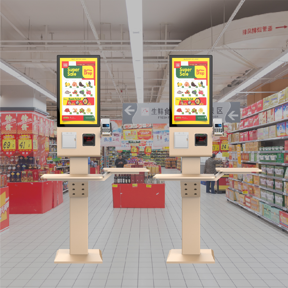 金色壁挂式自助点餐机，带 POS 支架 适用于 Android/Windows 21.5/23.8/27 英寸 1
