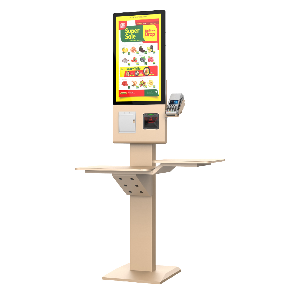 金色壁挂式自助点餐机，带 POS 支架 适用于 Android/Windows 21.5/23.8/27 英寸 6