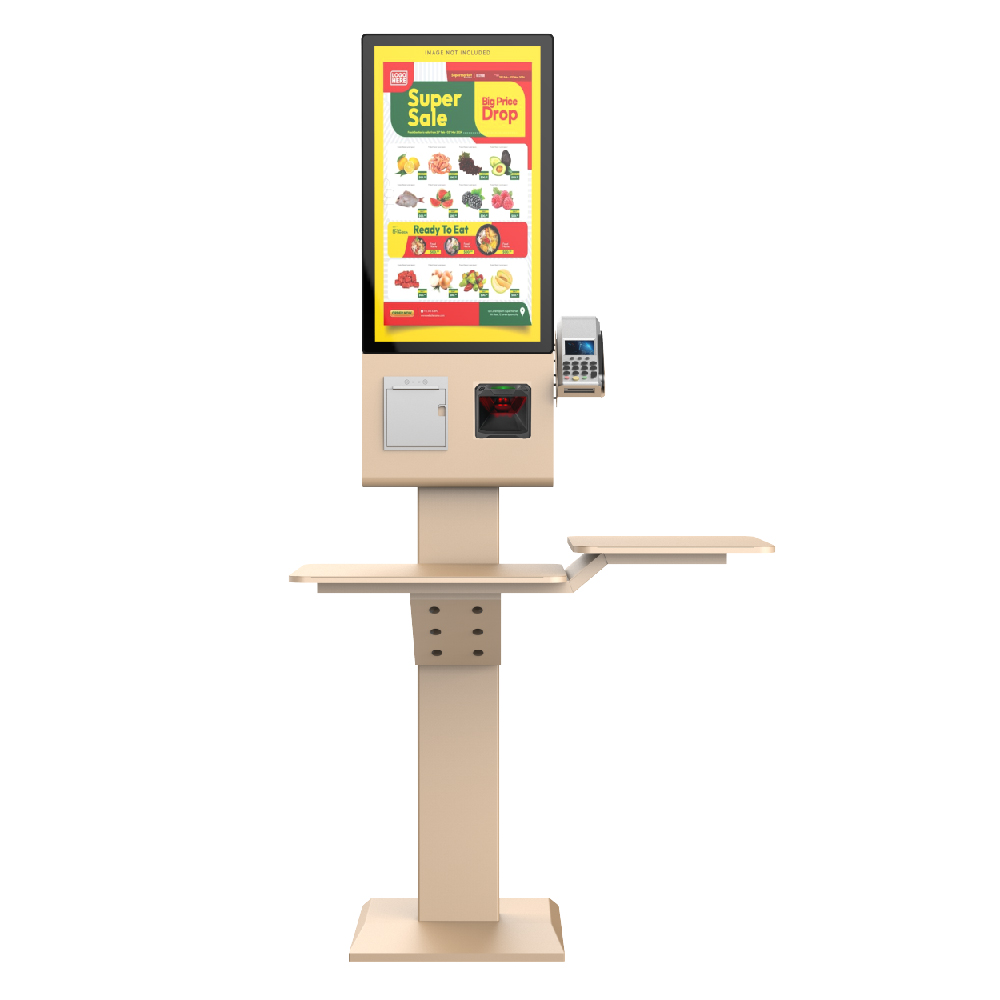 金色壁挂式自助点餐机，带 POS 支架 适用于 Android/Windows 21.5/23.8/27 英寸 4