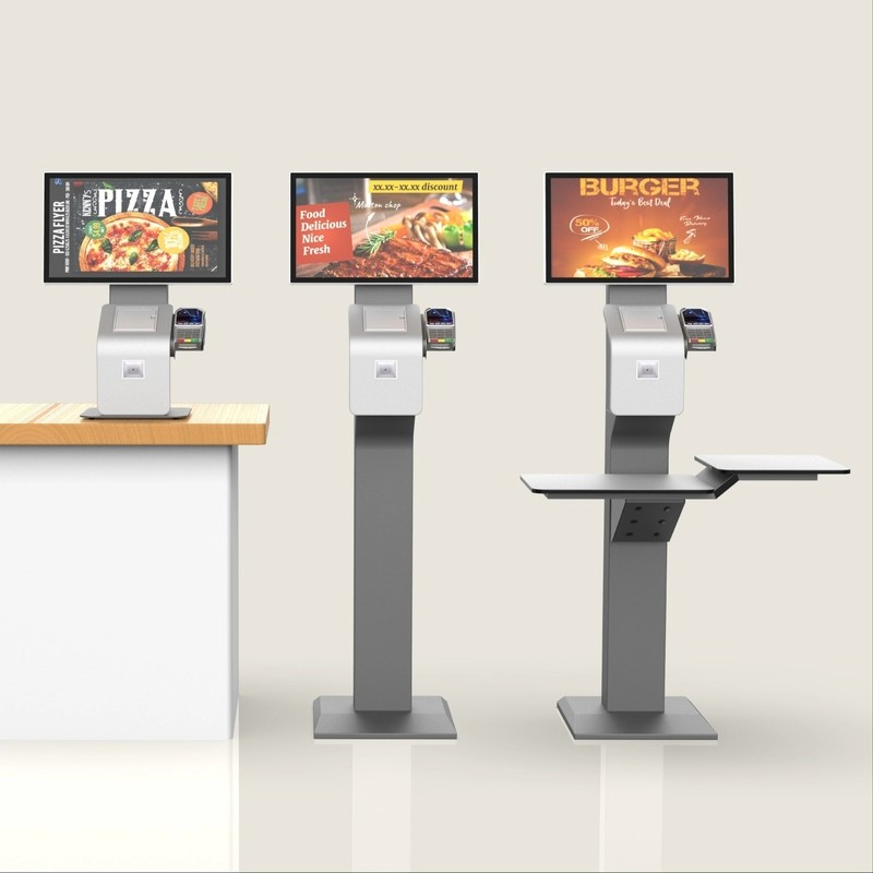 Bodenständer 21,5-Zoll-Multi-Point-Touch-Selbstbestellkiosk für Bargeld/bargeldlose Selbstzahlungskasse 3
