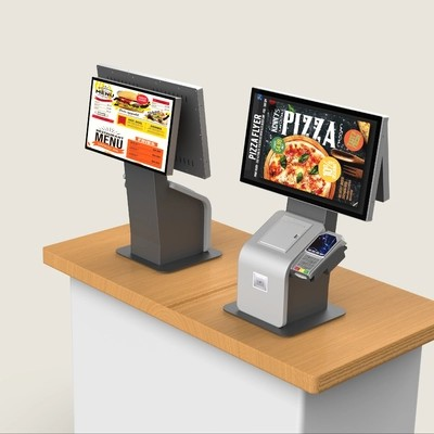 Bodenständer 21,5-Zoll-Multi-Point-Touch-Selbstbestellkiosk für Bargeld/bargeldlose Selbstzahlungskasse 2