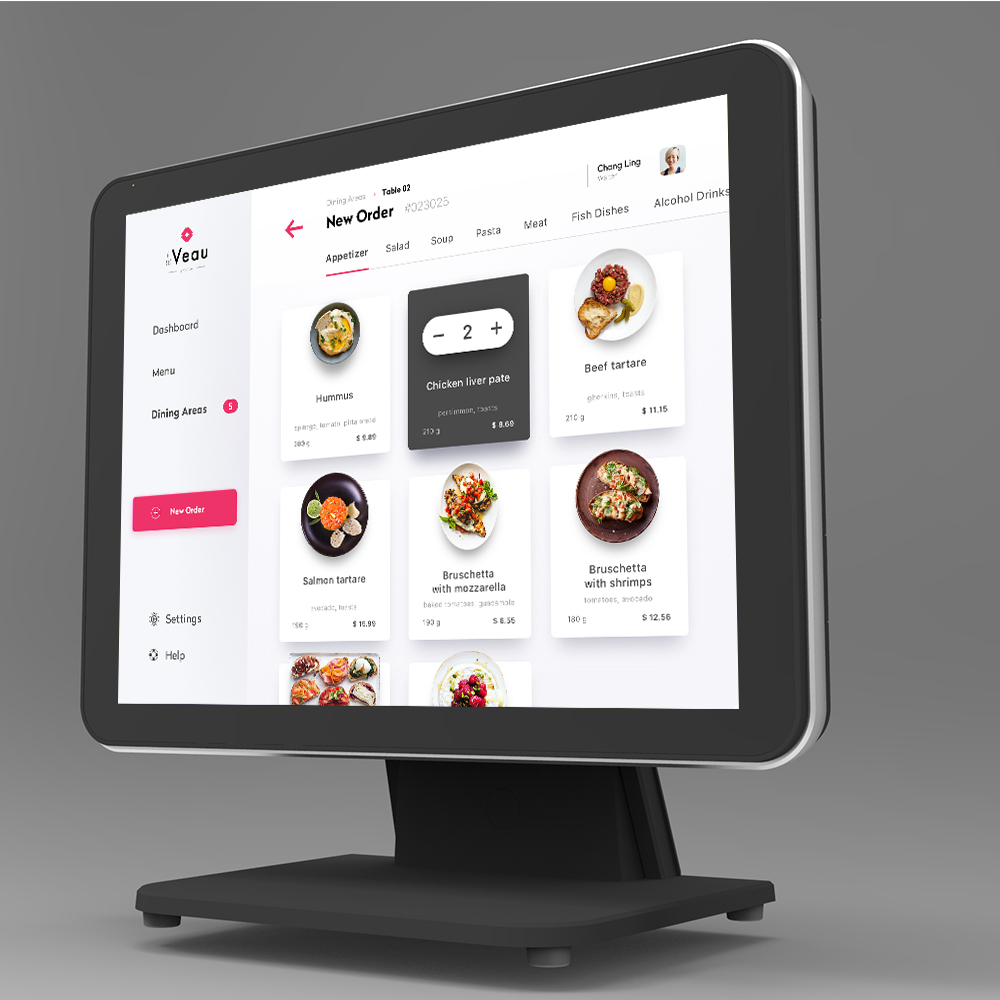 Terminal de caissier Windows 10 à écran tactile de 15 pouces, système de point de vente tout-en-un, caisse enregistreuse pour Restaurant 1