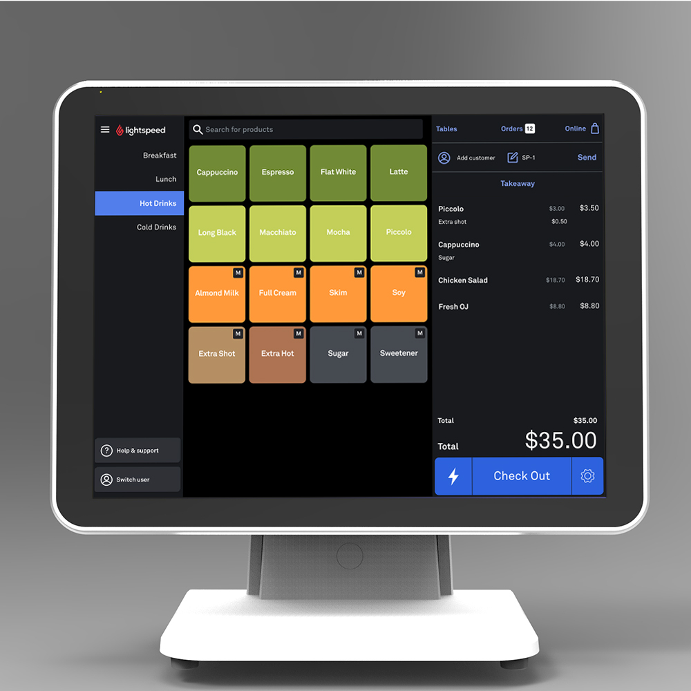Terminal de caissier Windows 10 à écran tactile de 15 pouces, système de point de vente tout-en-un, caisse enregistreuse pour Restaurant 8