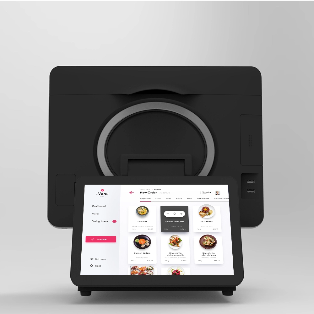 Pantalla táctil de 15 pulgadas con Terminal de cajero Windows 10 de 10,1 pulgadas, máquina de sistema POS todo en uno, caja registradora Dual para restaurante 1