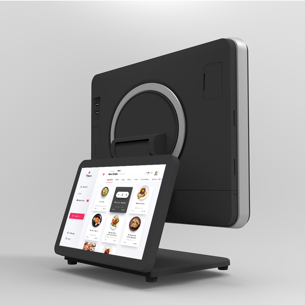 Écran tactile de 15 pouces avec Terminal de caisse Windows 10 de 10.1 pouces, système de point de vente tout-en-un, double caisse enregistreuse pour Restaurant 6