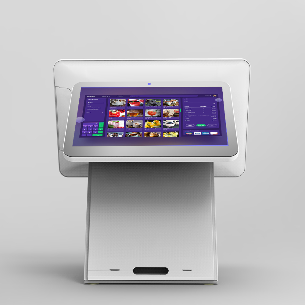 Écran tactile de 15,6 pouces tout en un système de position machine double caisse enregistreuse avec caméra et imprimante 4