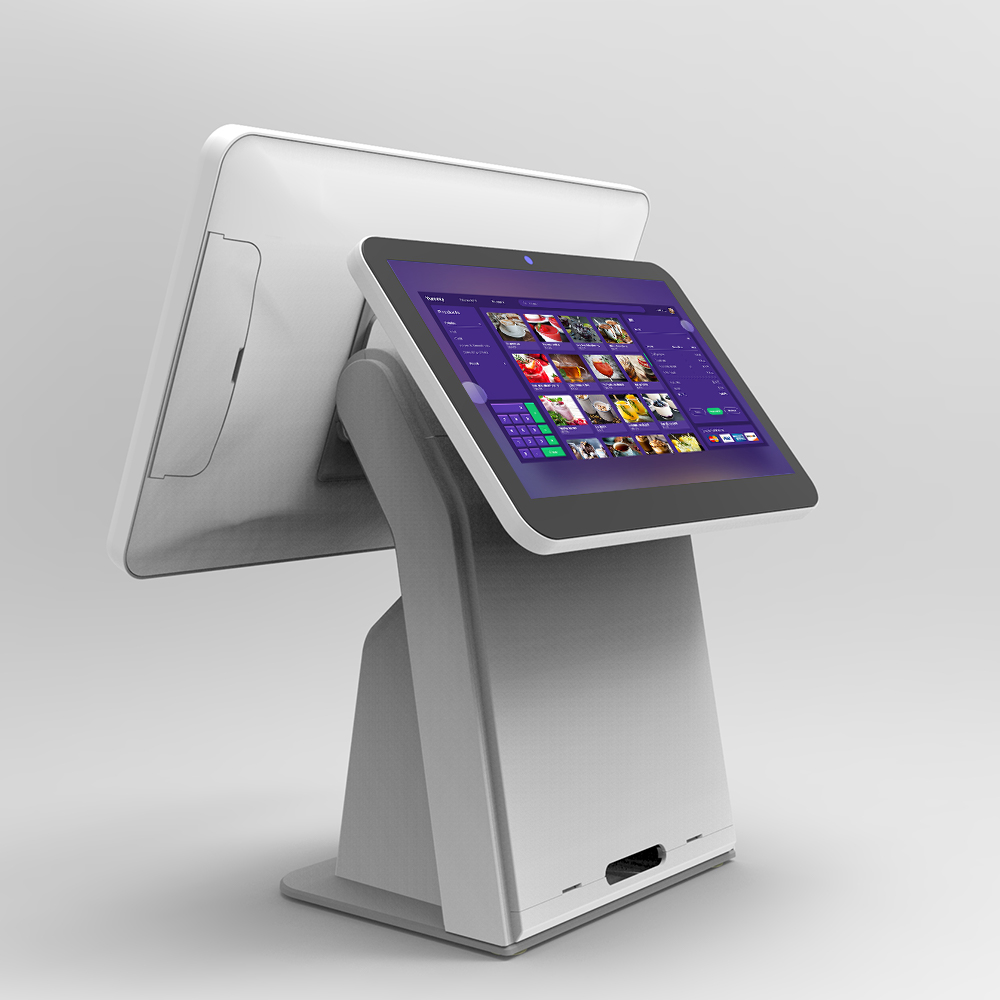 Écran tactile de 15,6 pouces tout en un système de position machine double caisse enregistreuse avec caméra et imprimante 5
