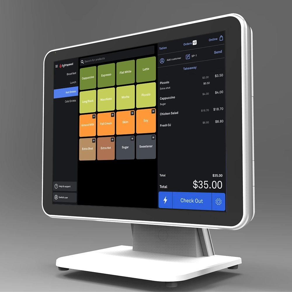 Sistema POS de pantalla única de 15,6 pulgadas Terminal de punto de venta compacto con pantalla táctil para uso minorista, de restaurantes y empresarial 1