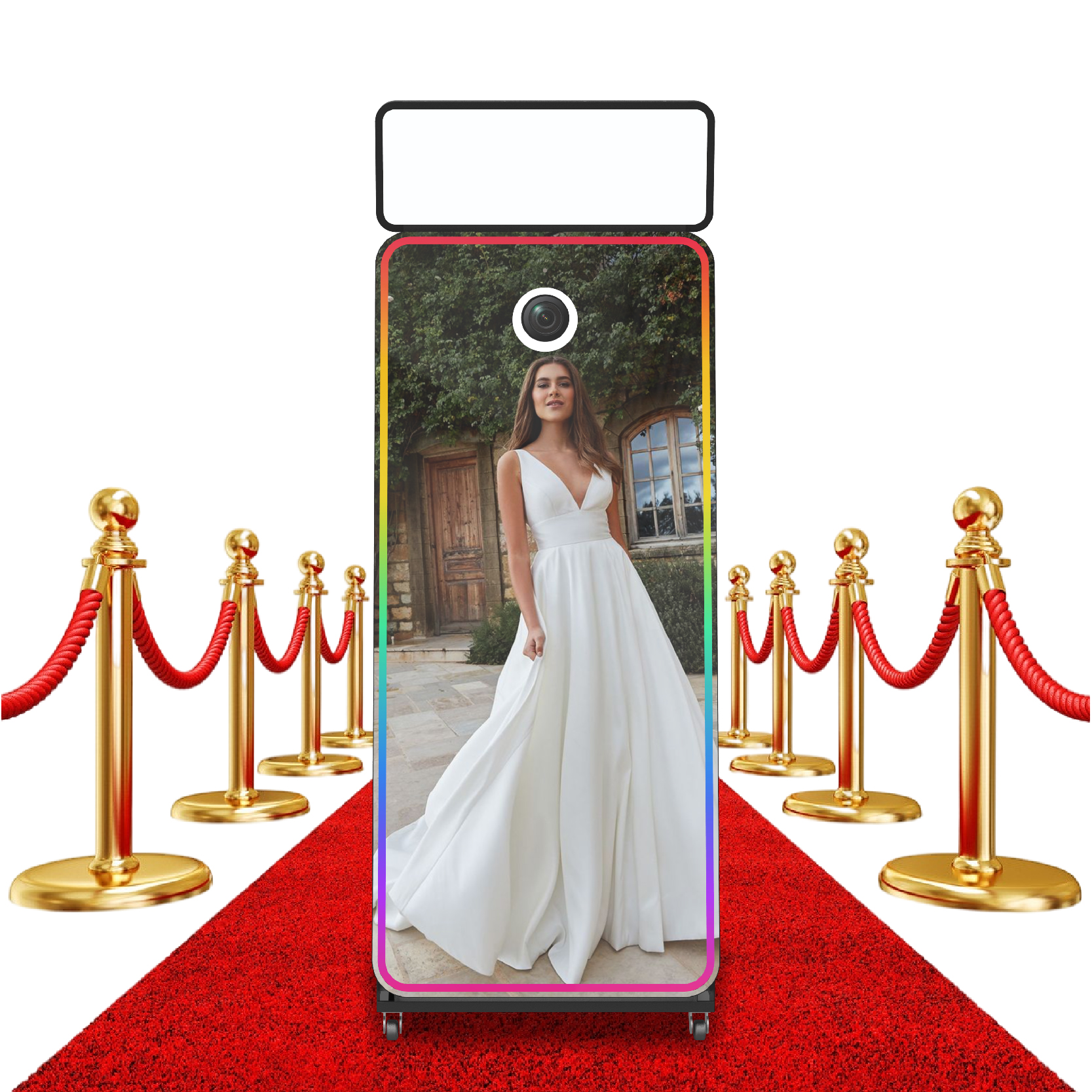 Newest High Quality Magic Mirror Photo Booth Led Frame with 43inch touch screen for rental and drop shipping-1742984670651947 4