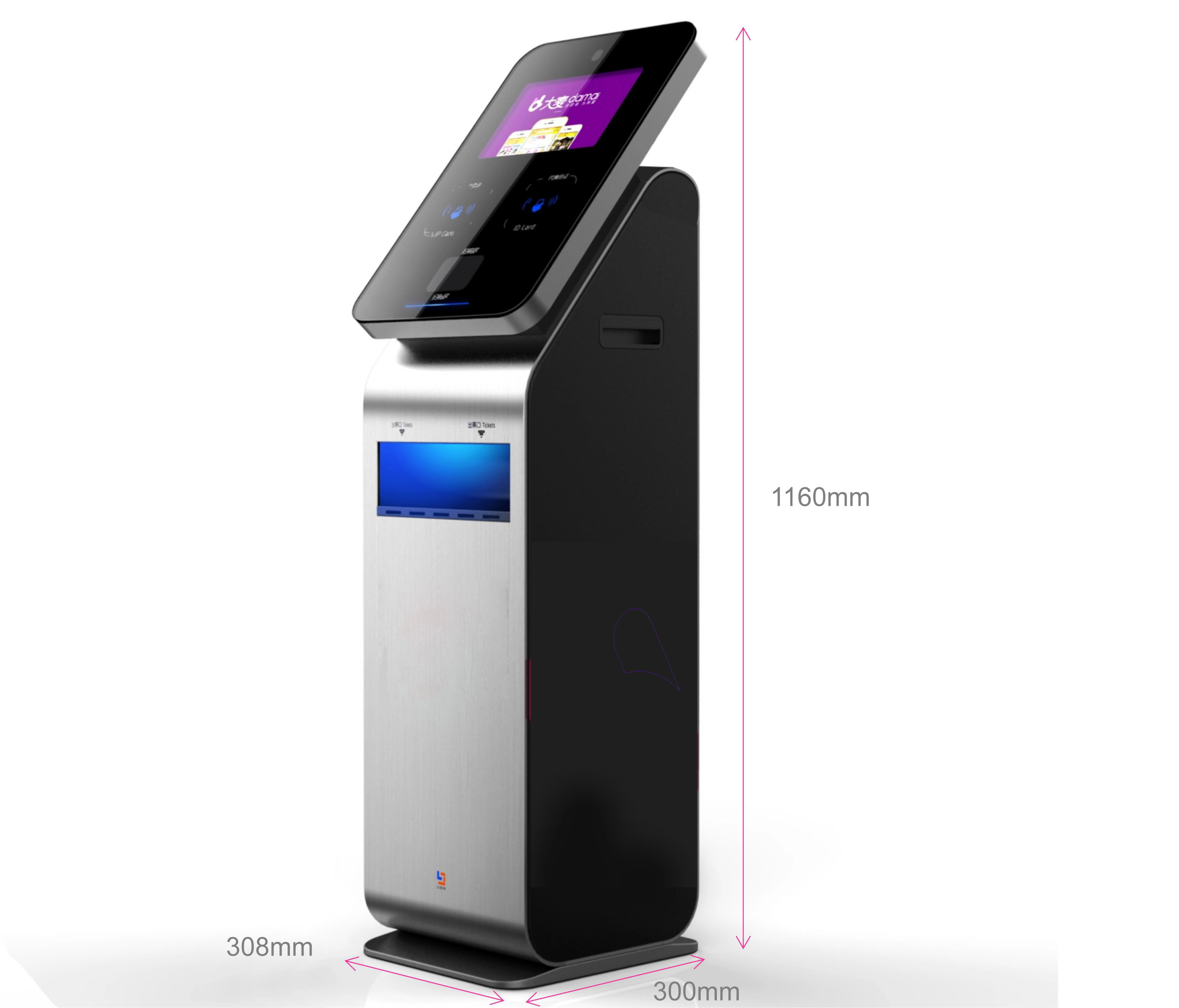 15.6-Inch Standing Movie Kiosk with QR Scanning and Auto Ticket Dispenser 1