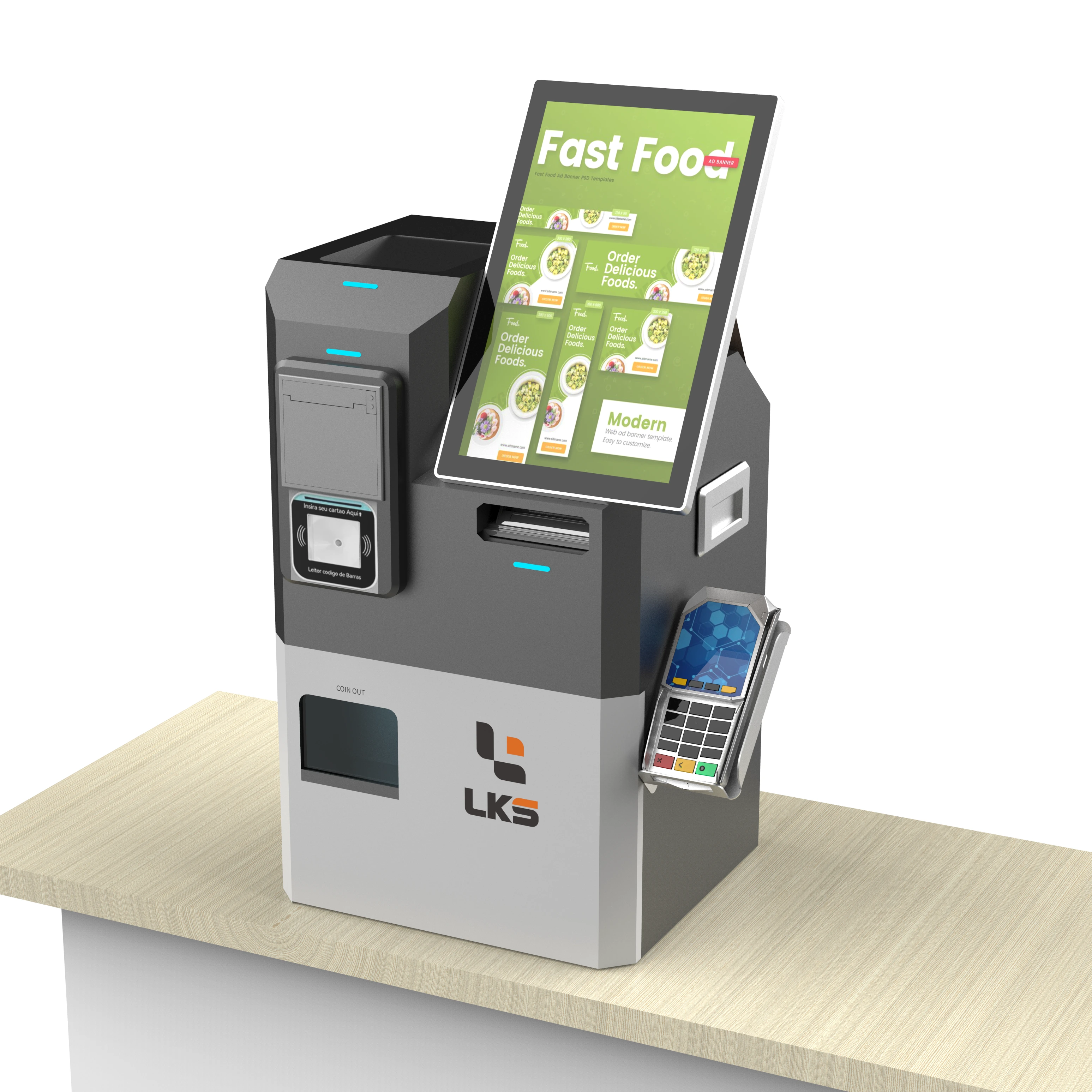 10.1-inch Compact Self-Checkout / Order Kiosk for Coffee Shop & Convenience Stores 1