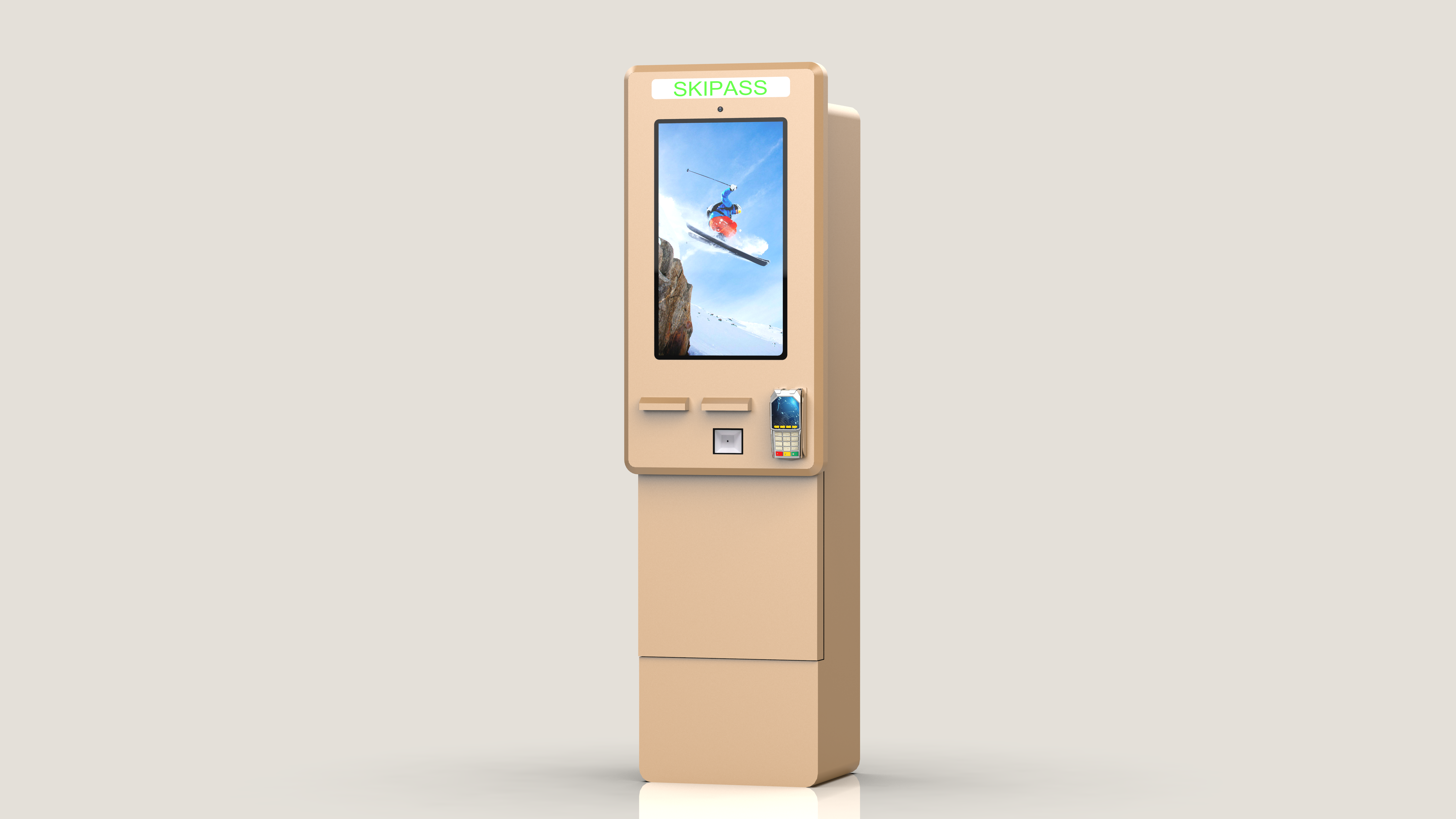 ماكينة دفع ذكية لمواقف السيارات مقاس 24 بوصة: قارئ RFID مدمج، وماسح رمز الاستجابة السريعة، وميكروفون 2