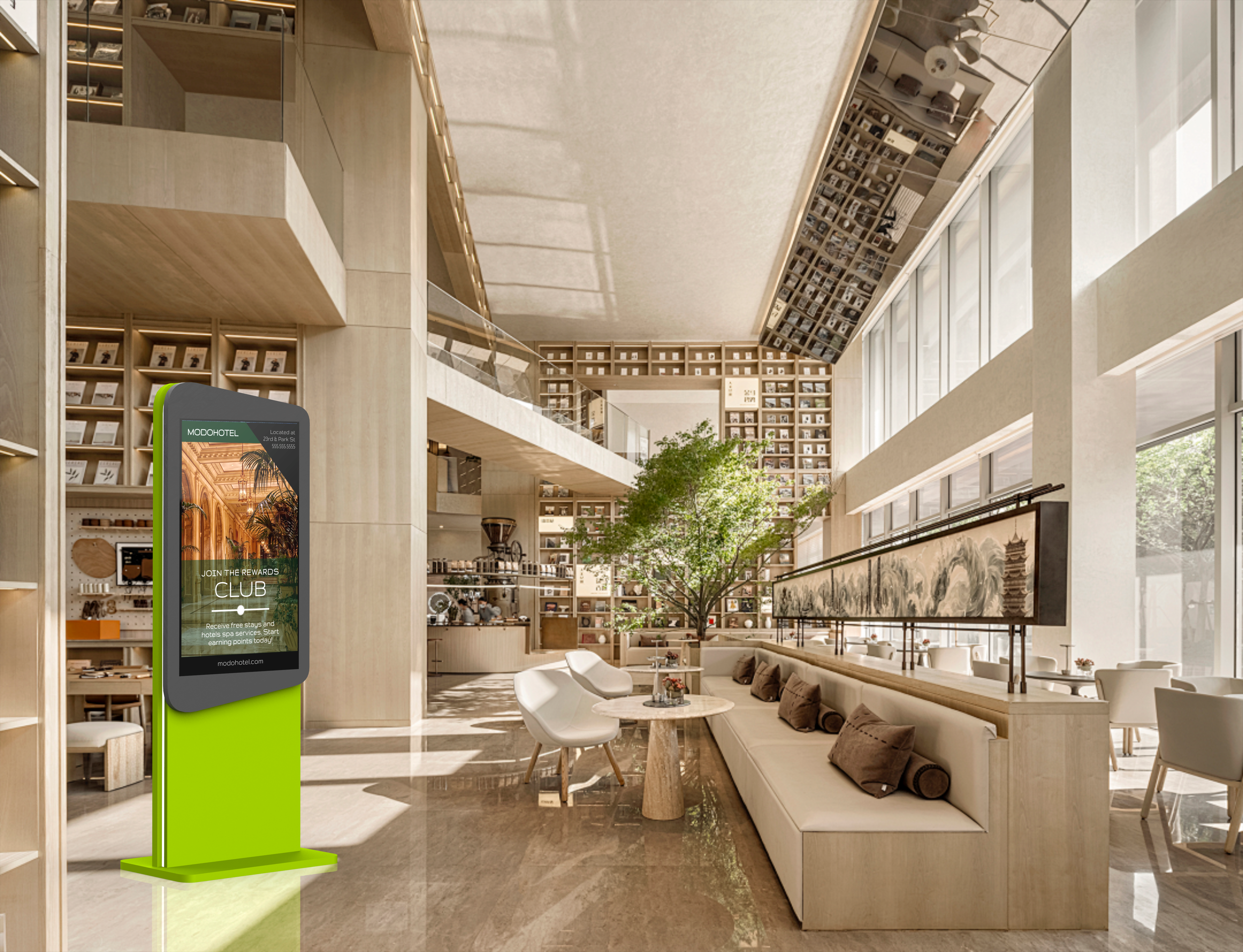 Kiosque publicitaire multifonction intelligent pour bibliothèque et centre d'apprentissage 2