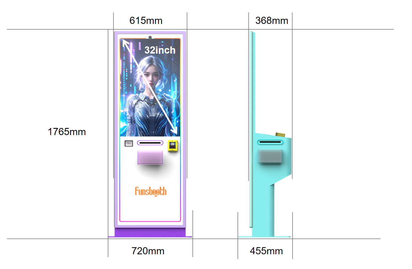 Funsbooth KI-Kamera: Futuristische Selfie-Station im Cyberpunk-Stil 3