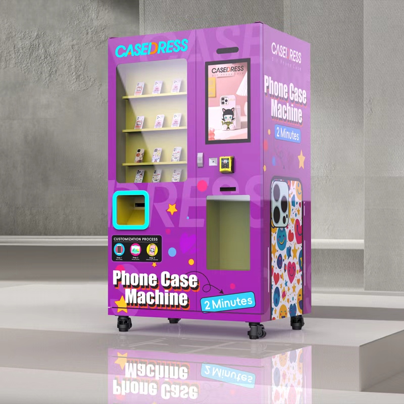 Máquina automática de impressão de fotos em capas de celular, eficiente e de alta velocidade, ideal para shoppings, aeroportos e estações de trem. 4
