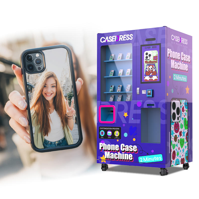 Máquina automática de impressão de fotos em capas de celular, eficiente e de alta velocidade, ideal para shoppings, aeroportos e estações de trem. 7