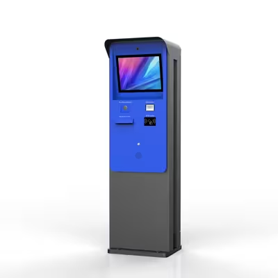 21.5 inch cold rolled steel sheet metal touch screen monitor card reader windows 11 waterproof ip65 parking payment kiosk with bill acceptor and printer 2