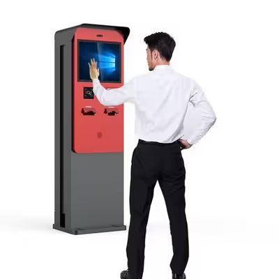 21.5 inch cold rolled steel sheet metal touch screen monitor card reader windows 11 waterproof ip65 parking payment kiosk with bill acceptor and printer 8