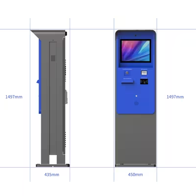 21.5 inch cold rolled steel sheet metal touch screen monitor card reader windows 11 waterproof ip65 parking payment kiosk with bill acceptor and printer 5