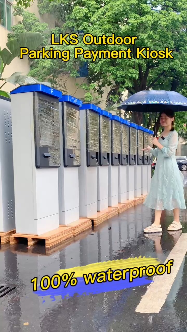 21.5 inch cold rolled steel sheet metal touch screen monitor card reader windows 11 waterproof ip65 parking payment kiosk with bill acceptor and printer 1