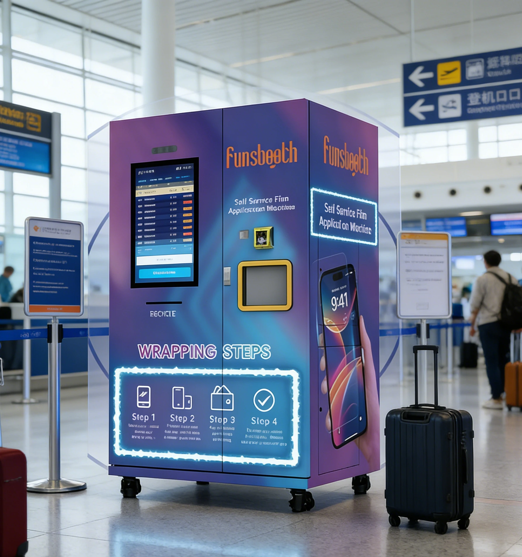 Aplicador de película para teléfonos de alto tráfico: perfecto para centros comerciales, aeropuertos y tiendas de electrónica 1