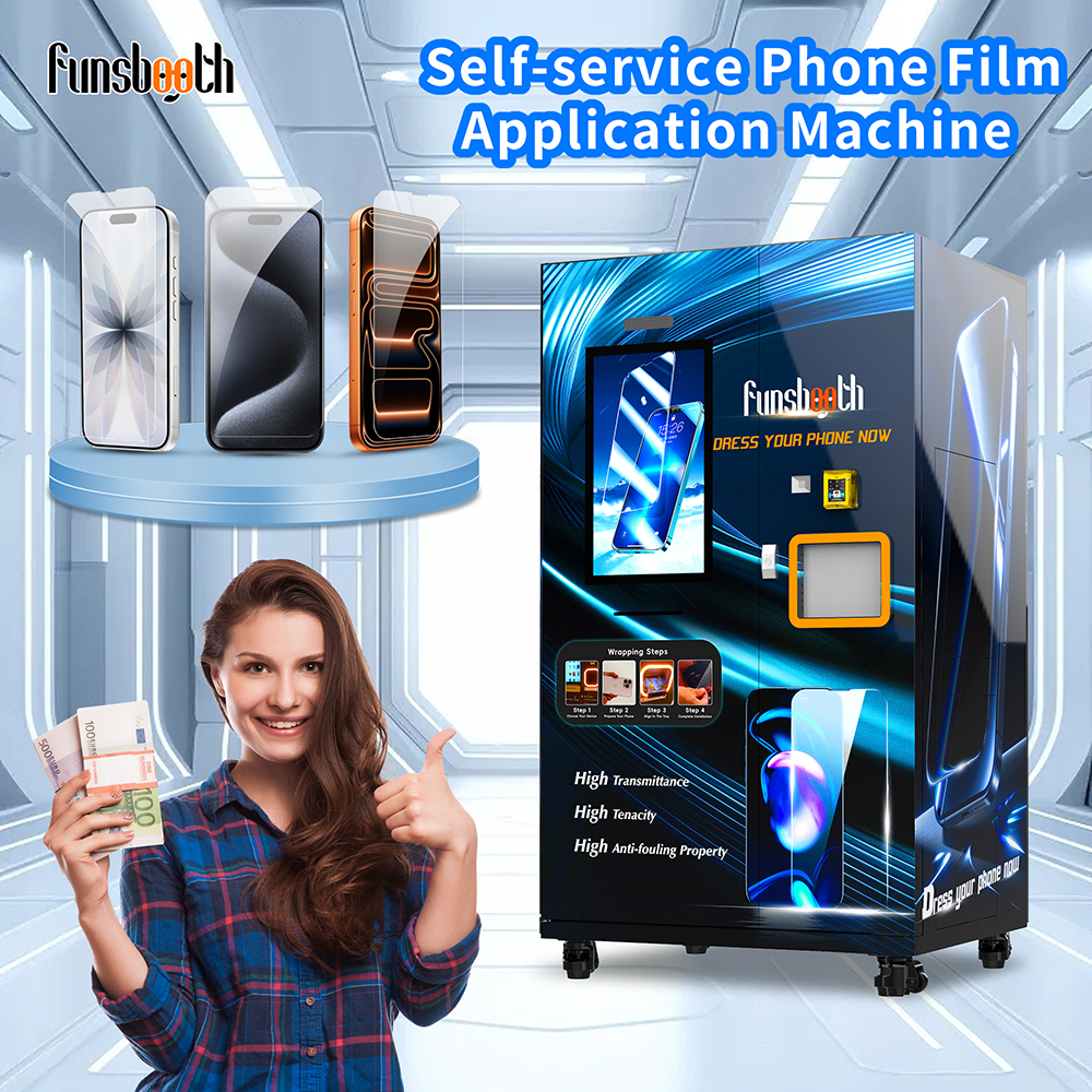 Compact Automatic Screen Protector Machine with QR Payment & Advertising Function 2