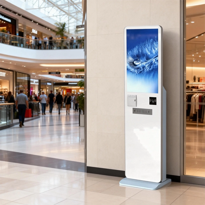 带读卡器和打印机的竖式触摸屏自助服务终端 1