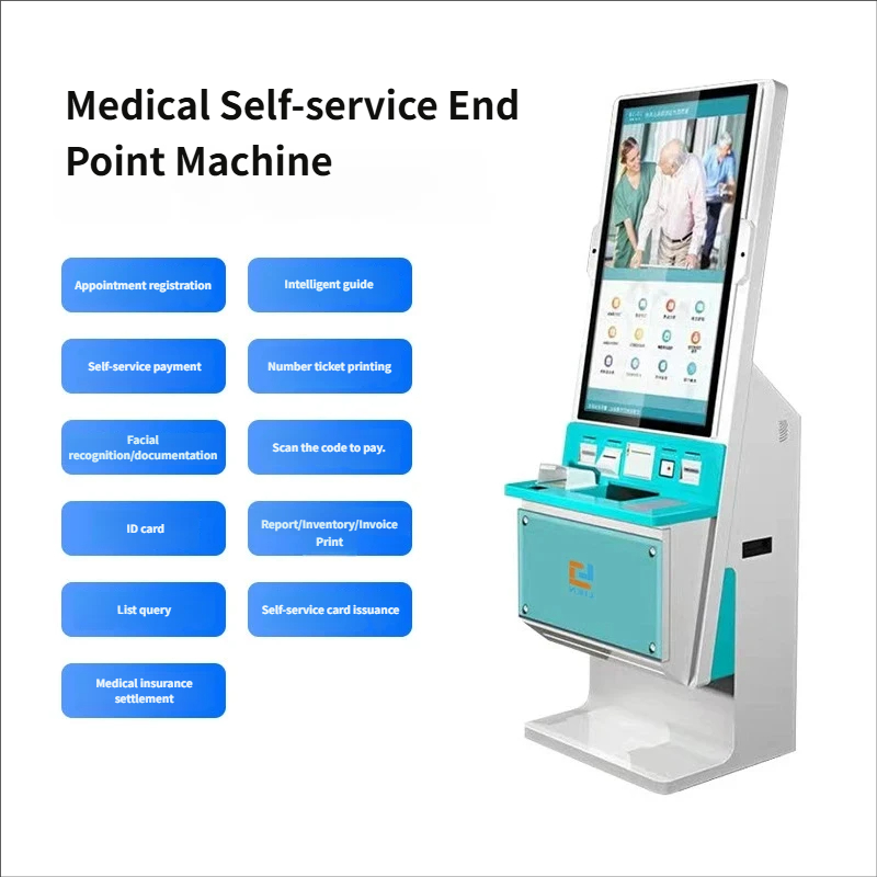 Medizinischer Selbstbedienungs-Terminal-Kiosk für Krankenhauskliniken | Terminregistrierung &amp; Berichtsdruck mit Versicherungsabrechnung 4