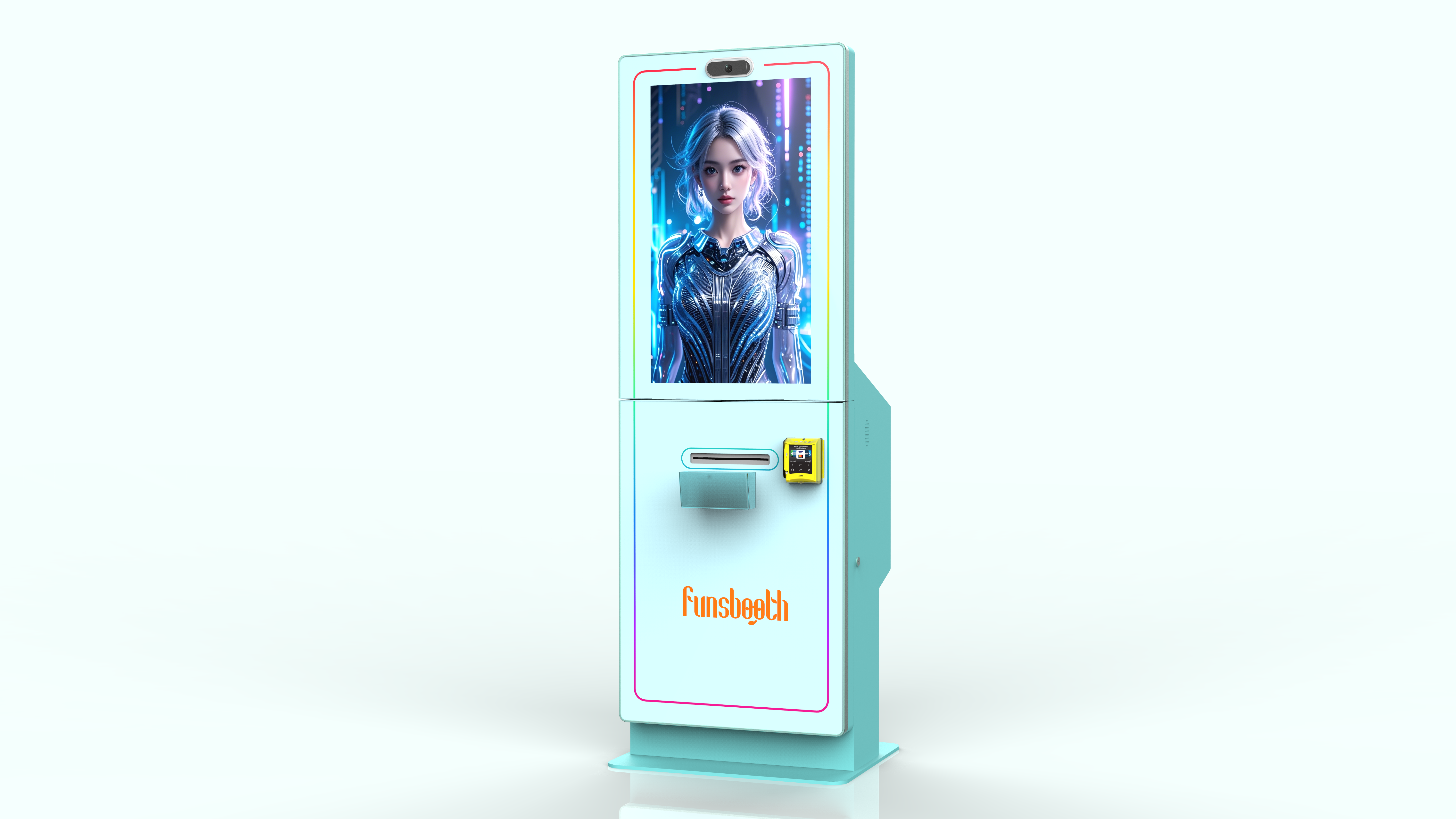 Funsbooth KI-Kamera: Futuristische Selfie-Station im Cyberpunk-Stil 1