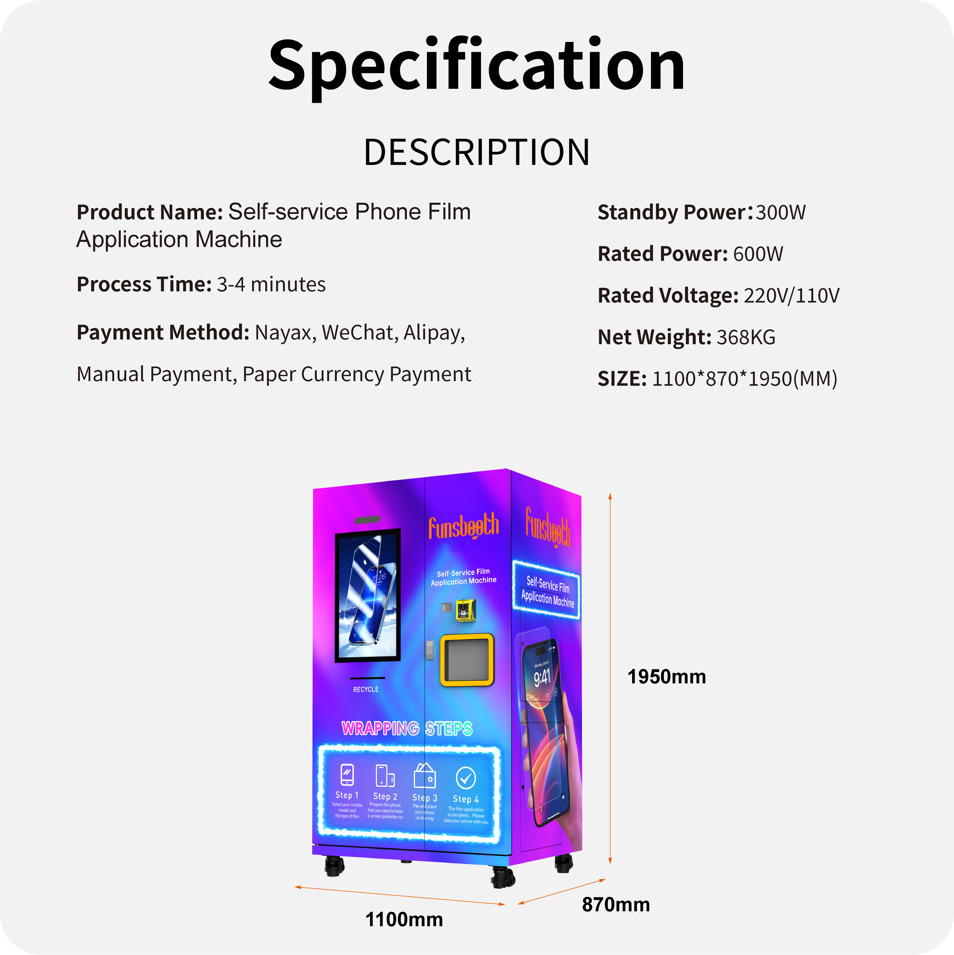 Distributeur automatique de protections d'écran pour téléphone F5 5