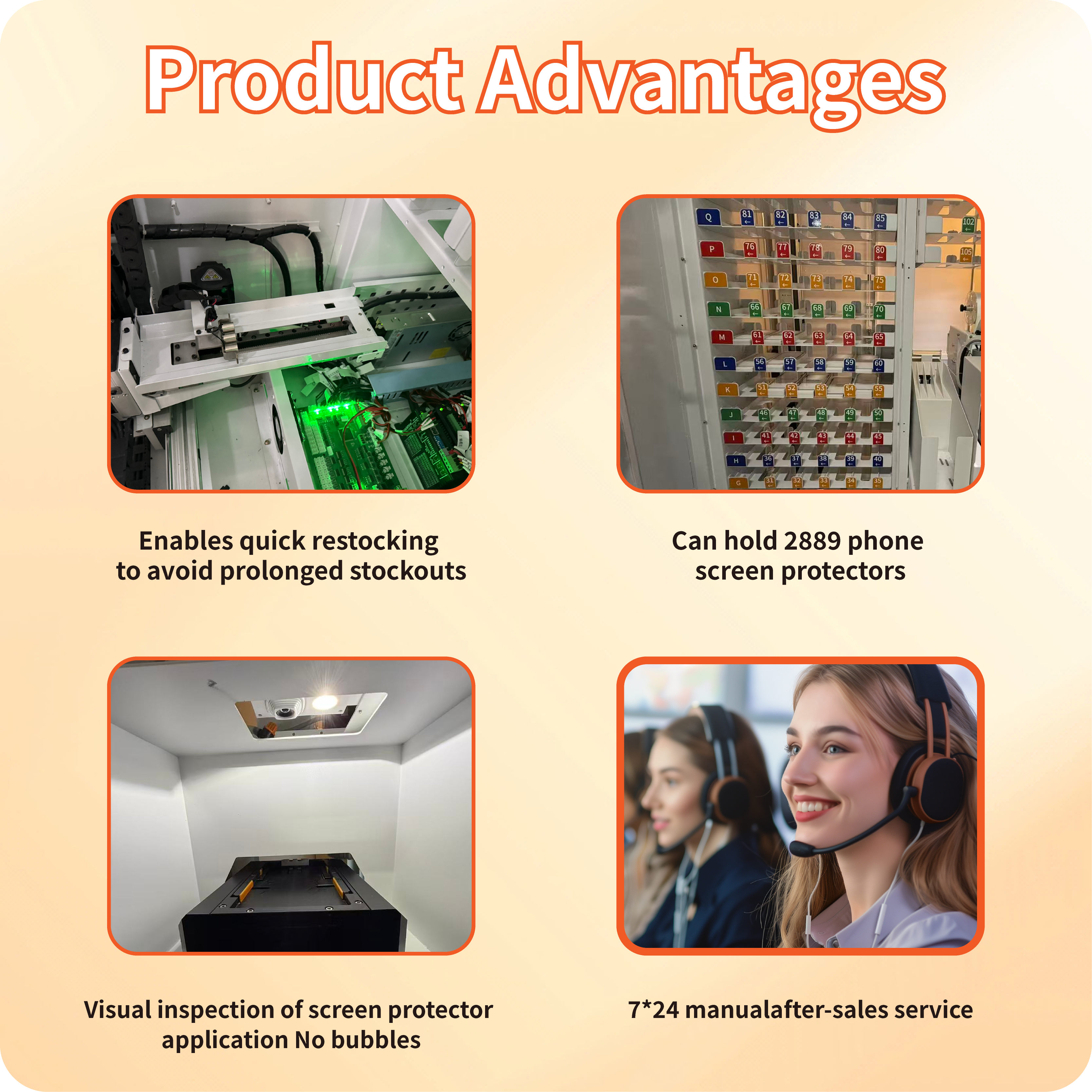 Distributeur automatique de protections d'écran pour téléphone F5 7