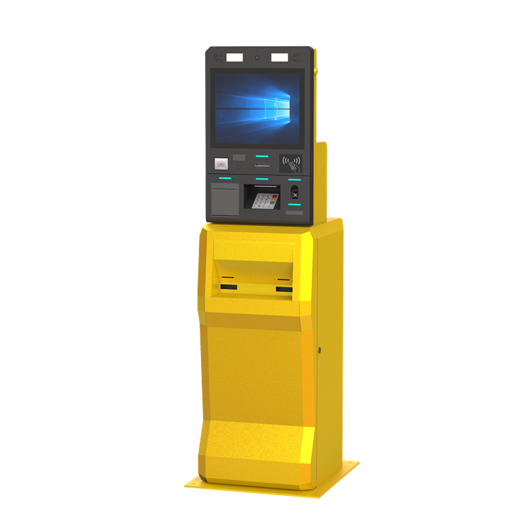 17英寸 LKS8235B 金色 ATM 自助服务机 EMV PCI PBOC 认证金融银行终端，带读卡器、加密密码键盘和热敏打印机 2