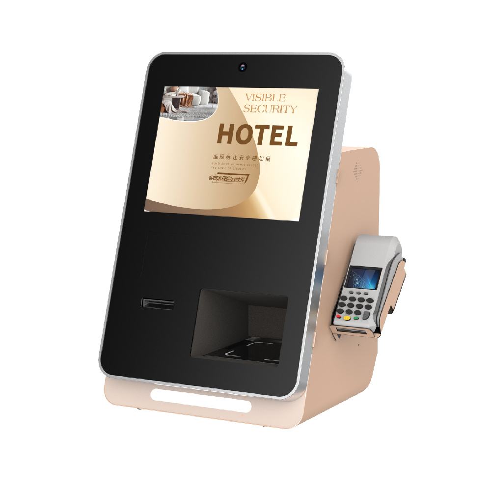 Terminal de autoatendimento de mesa de 15 polegadas para check-in em hotéis | Quiosque de autoatendimento para recepção de hotel 4