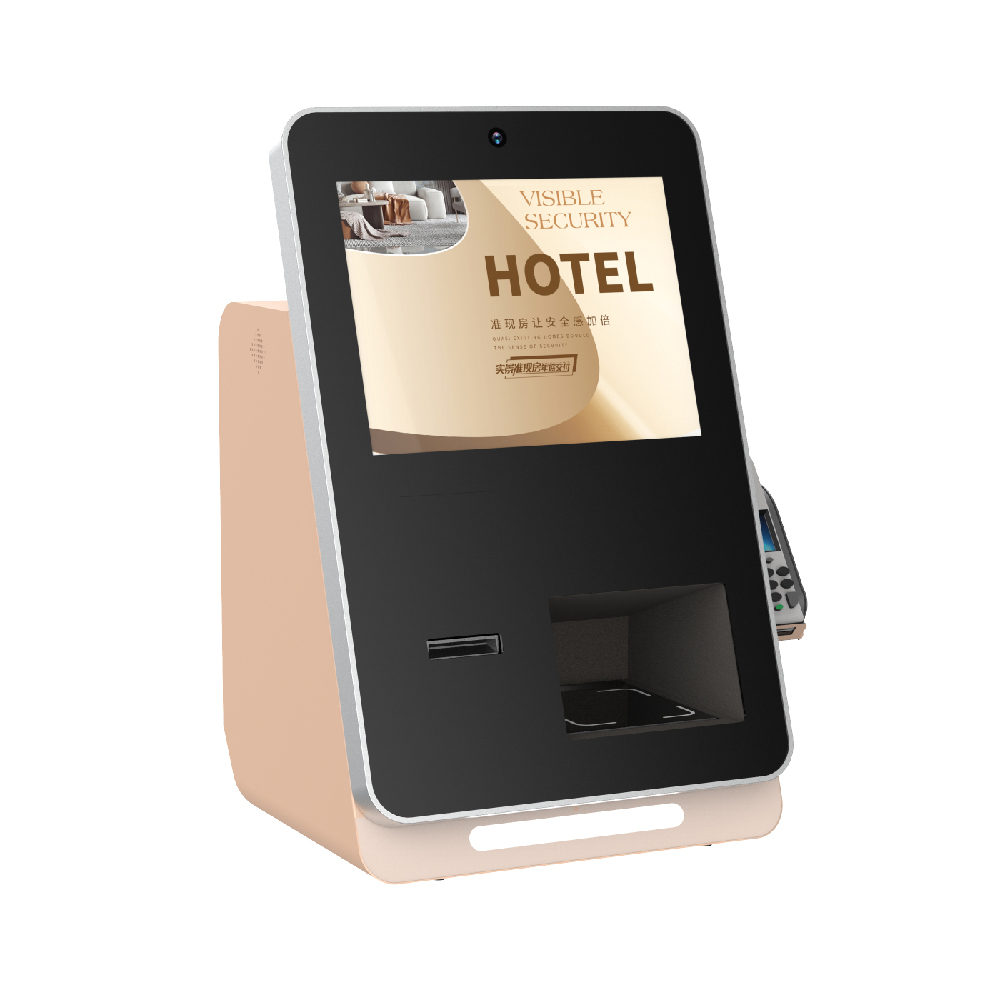Terminal de autoatendimento de mesa de 15 polegadas para check-in em hotéis | Quiosque de autoatendimento para recepção de hotel 3