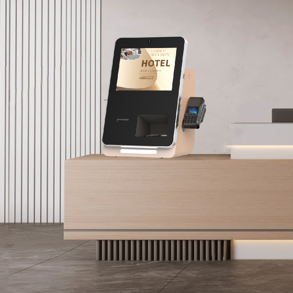 Terminal de autoatendimento de mesa de 15 polegadas para check-in em hotéis | Quiosque de autoatendimento para recepção de hotel 5